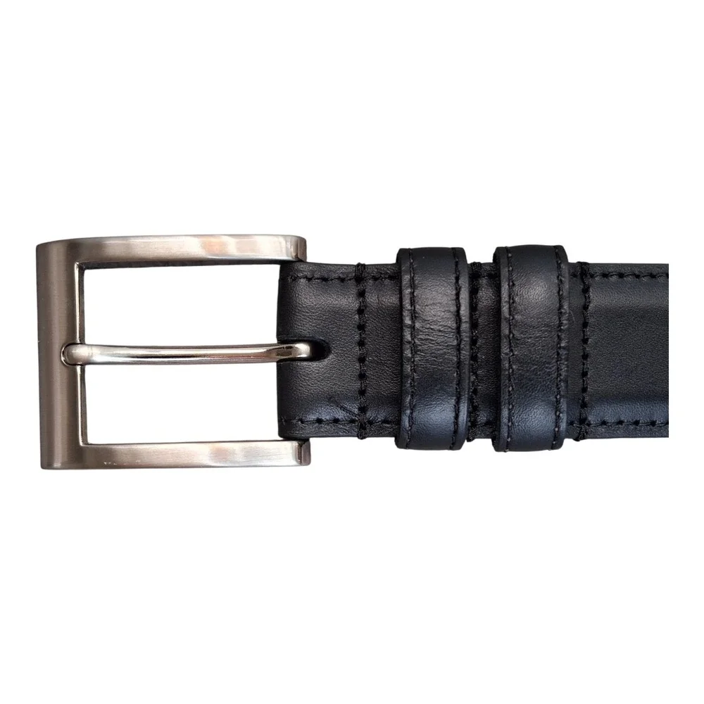 Allen Edmonds Mens Black Wide Dress Belt 39501 Italian Calfskin Size 52 Made USA
